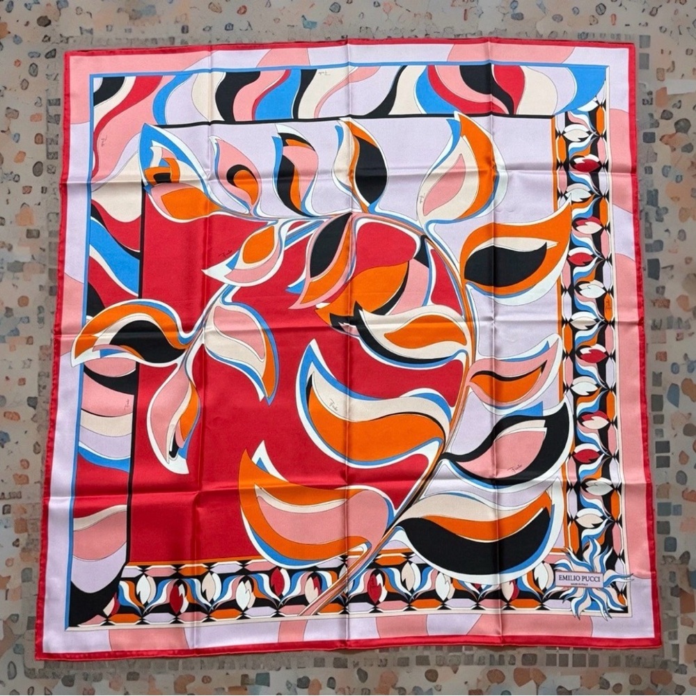 Emilio Pucci Large Printed Silk Scarf